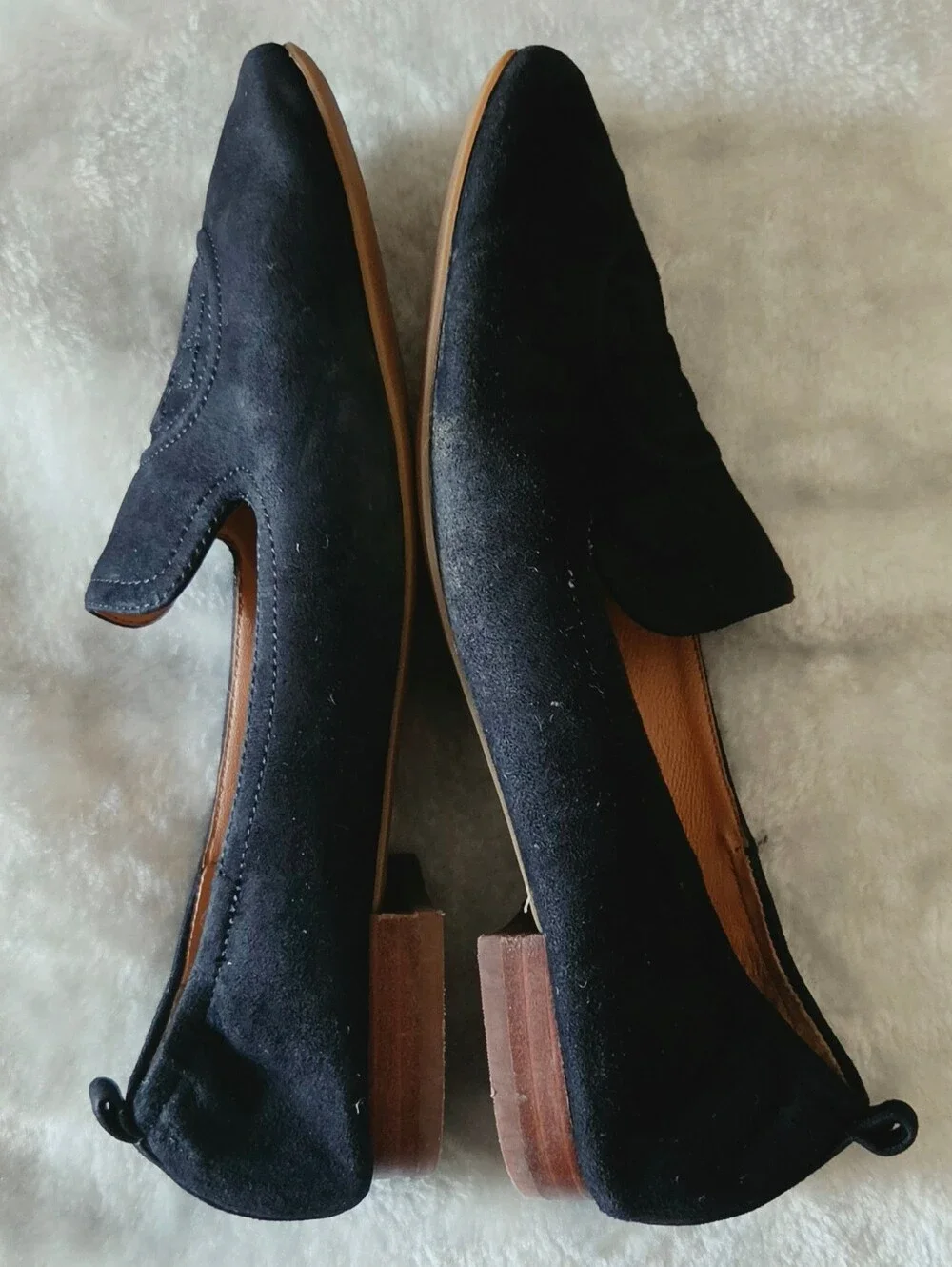 Tory Burch Black Suede Logo Loafers